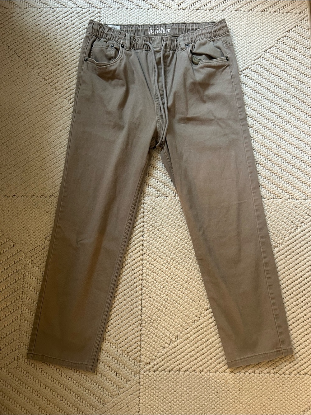 Men’s Jeaniologie Beige Twill Jogger Pants - Size 34